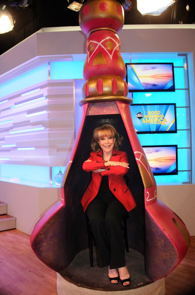 Barbara Eden comes out of her bottle, onto the set of GOOD MORNING AMERICA