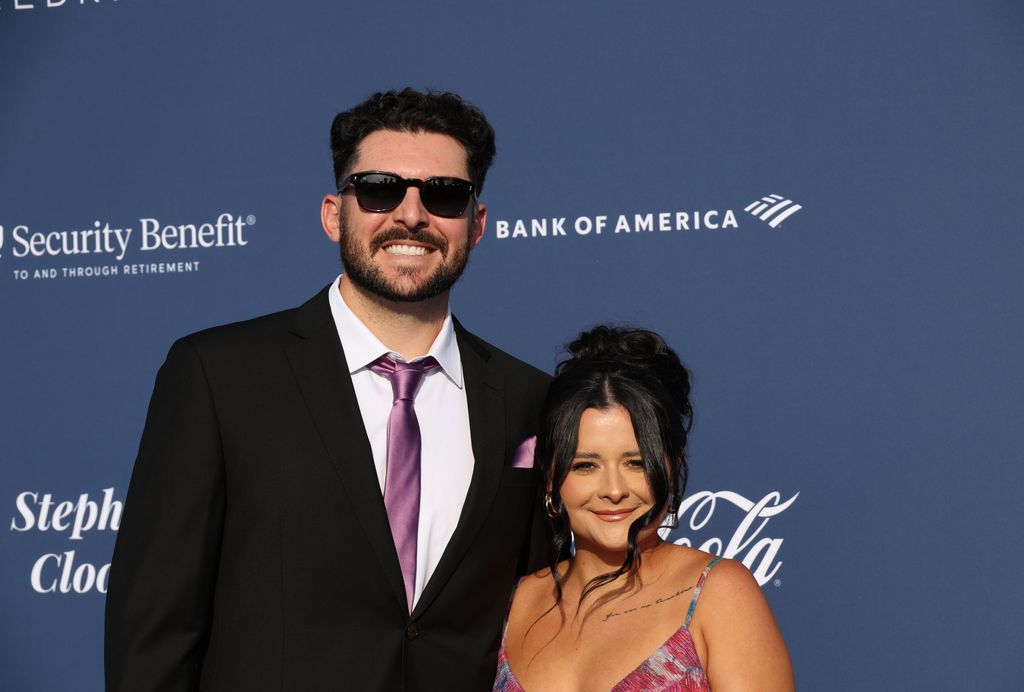 Alex Vesia and Kayla Vesia at the annual Los Angeles Dodgers Foundation (LADF) Blue Diamond Gala