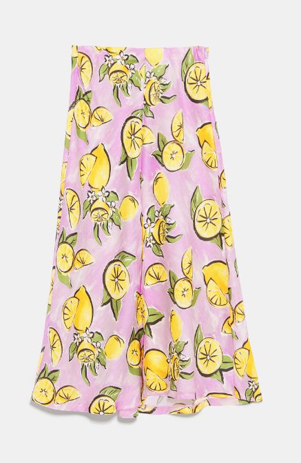 lemon print skirt zara