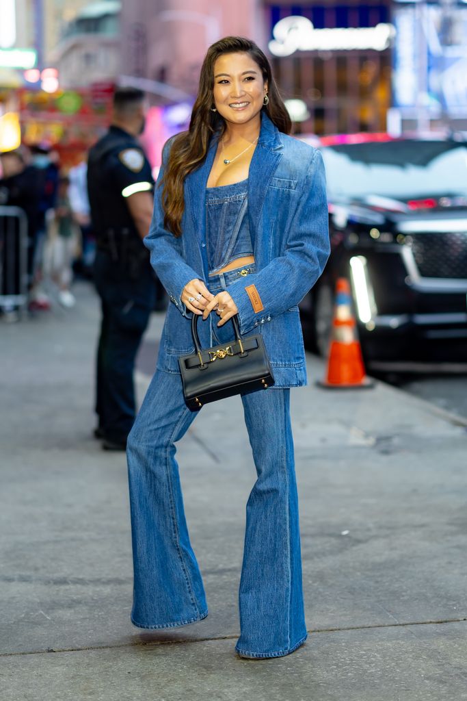 Ashley Park is seen in Times Square on September 17, 2024 in New York City.