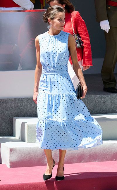 letizia blue dot dress