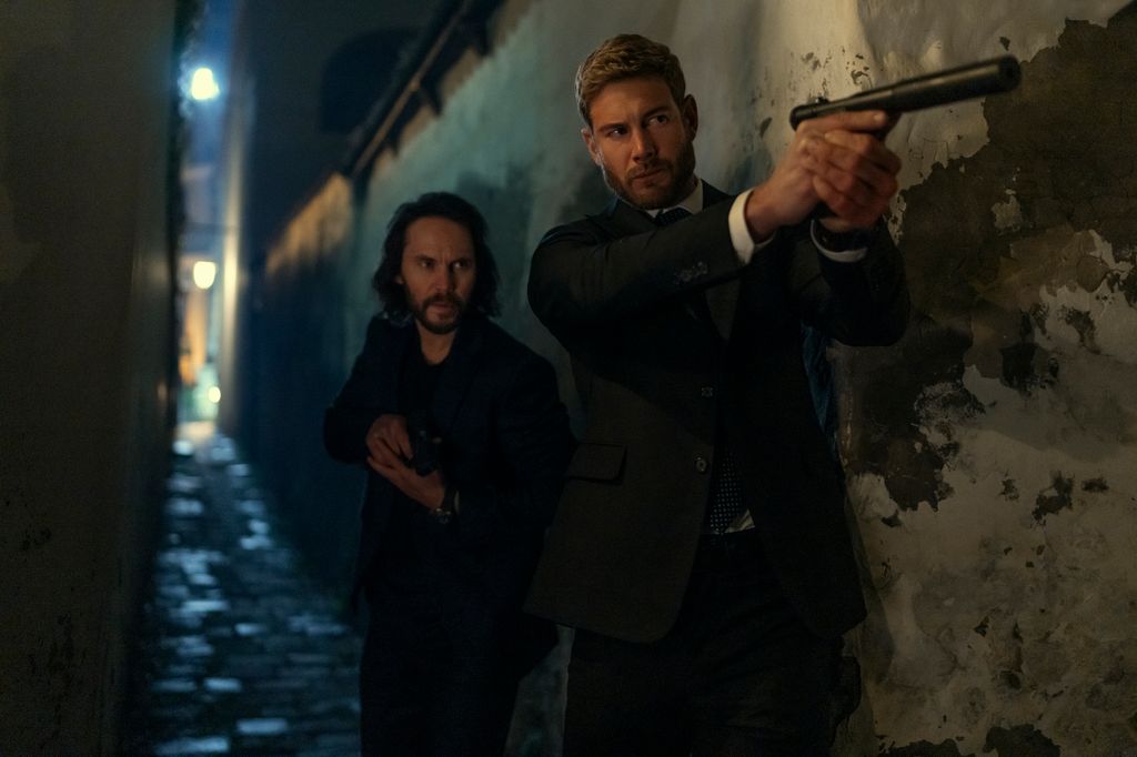 Taylor Kitsch and Tom Hopper in scene from Terminal List: Dark Wolf