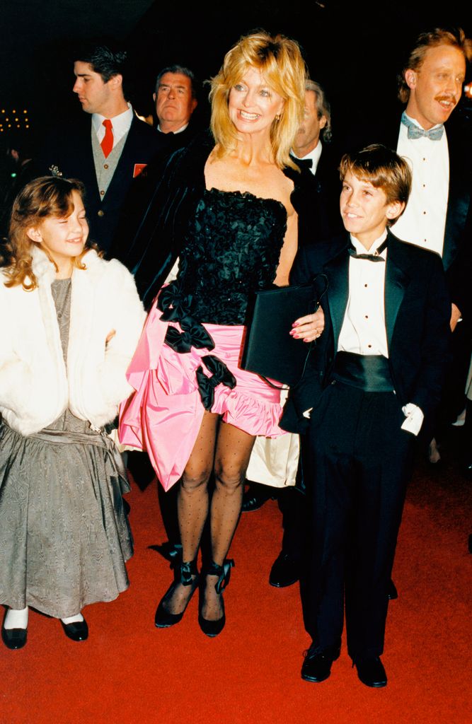 Goldie Hawn, Oliver and Kate, attend the gala world premiere screening of her movie Overboard.