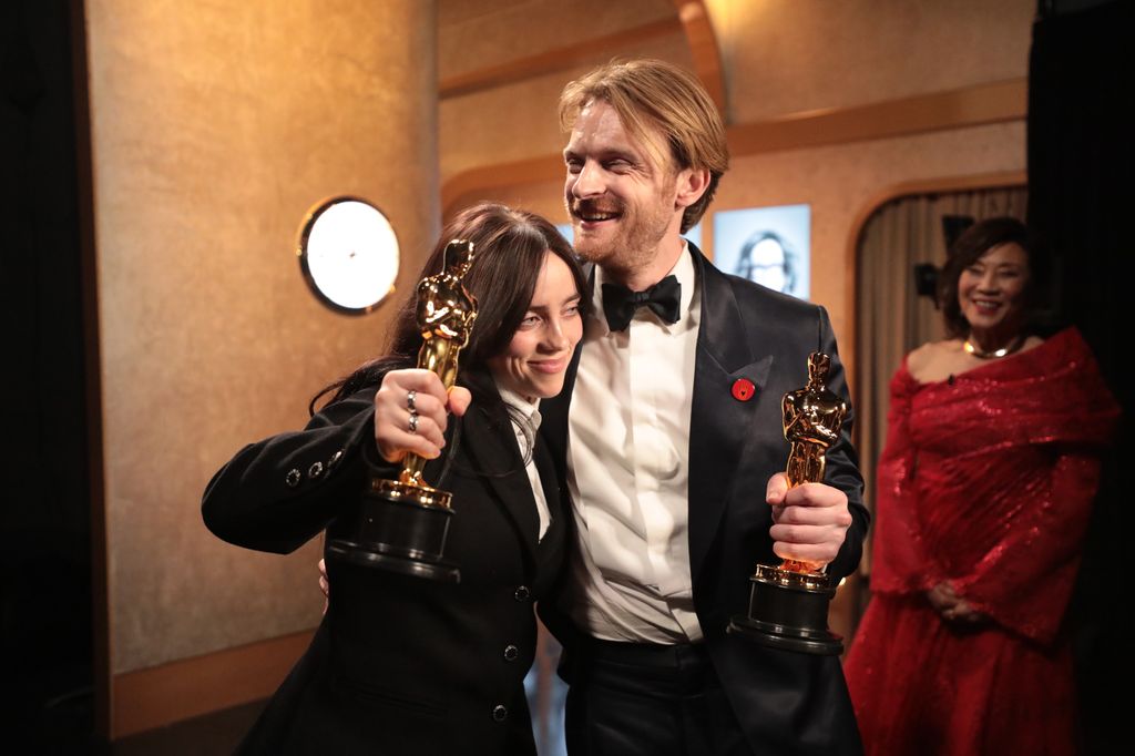 Billie and Finneas seen backstage during the 96th Annual Academy Awards