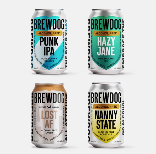 alcohol free brewdog beer cans