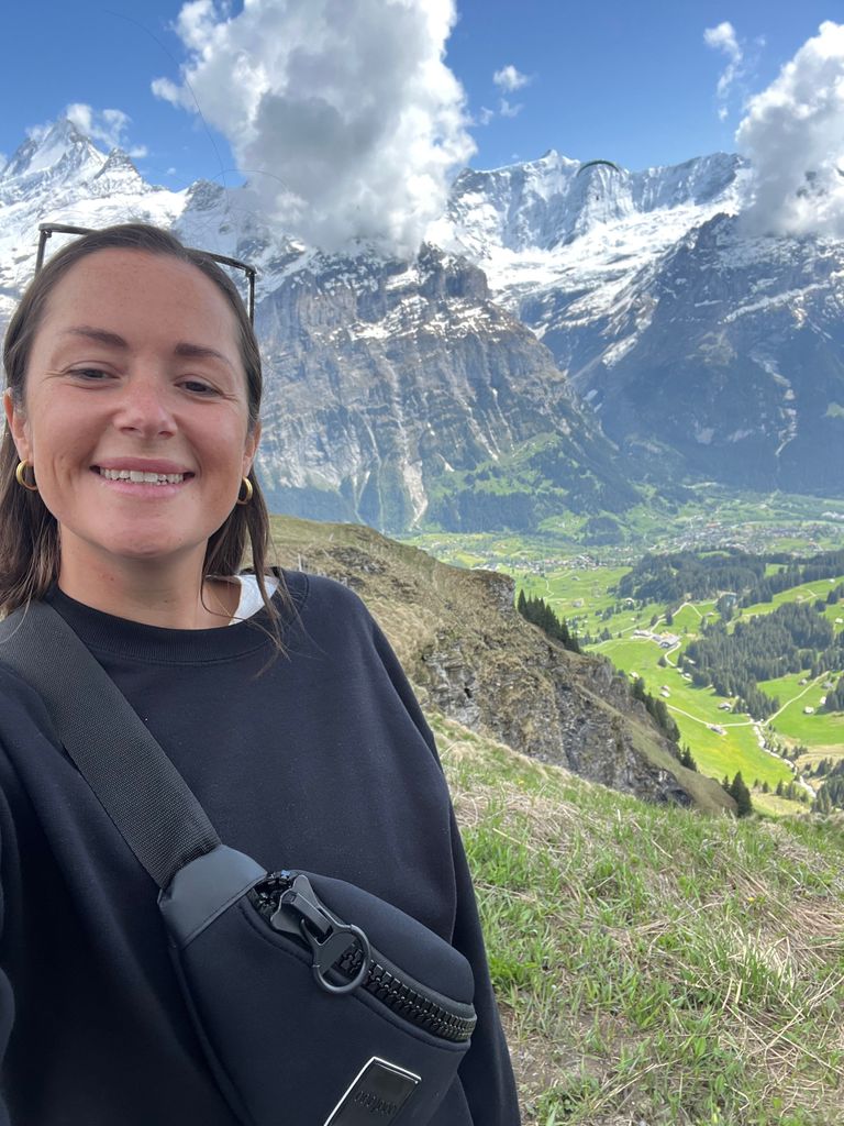 Young woman hiking in Switzerland
