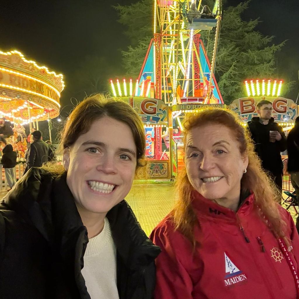 Eugenie and Sarah at Christmas market in Windsor