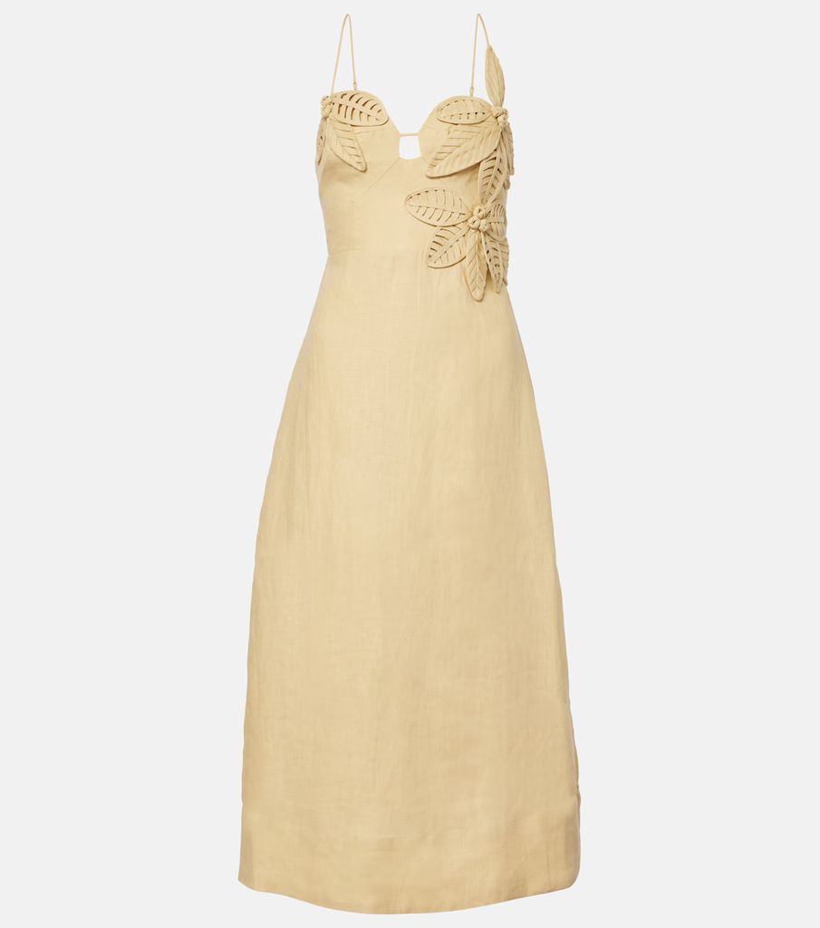 yellow farm rio dress in linen