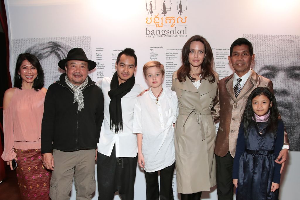 Author, "First They Killed My Father" Loung Ung, Director, designer by Rithy Panh, Maddox Chivan Jolie-Pitt, Shiloh Nouvel Jolie-Pitt, Angelina Jolie, Composer Him Sophy and guest attend Bangsokol: A Requiem for Cambodia at BAM (Brooklyn Academy of Music) on December 16, 2017 in New York City