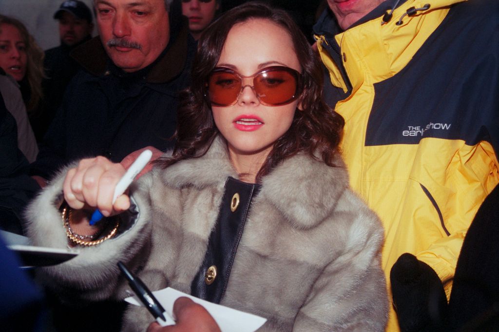 Christina Ricci signing autographs; circa 1990; New York