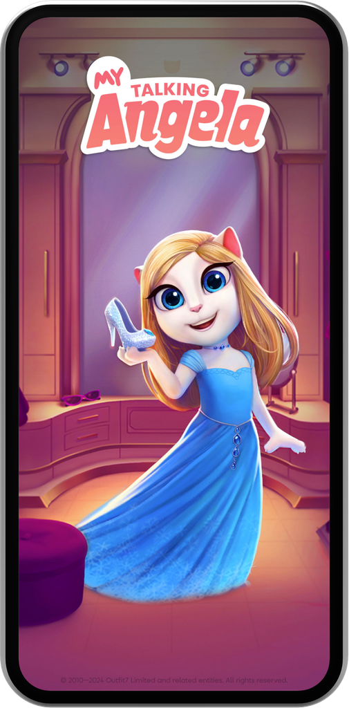 My Talking Angela wearing Crystal Princess 2018 outfit