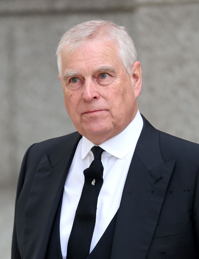 Prince Andrew at Duchess of Kent funeral