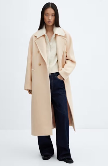 mango cream longline coat 