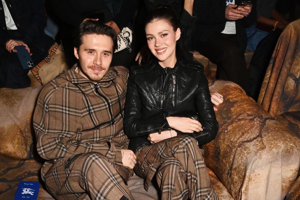 Brooklyn Beckham and Nicola Peltz attend the Burberry Winter 2025 show