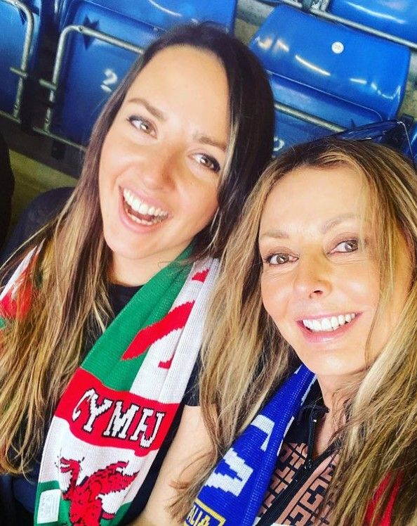 Carol Vorderman and daughter Katie enjoys a sports match