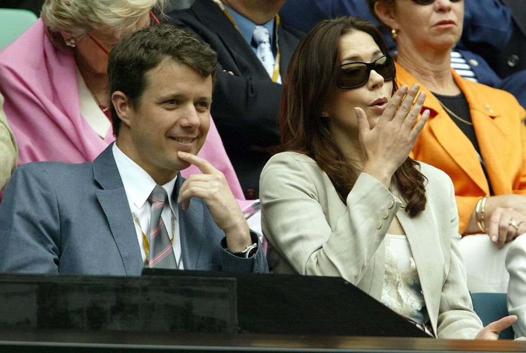 King Frederik and Queen Mary watching tennis