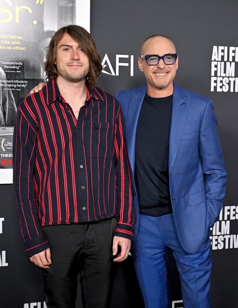 HOLLYWOOD, CALIFORNIA - NOVEMBER 04: Indio Falconer Downey and Robert Downey Jr. attend the 2022 AFI Fest - "Sr." Special Screening at TCL Chinese Theatre on November 04, 2022 in Hollywood, California. (Photo by Axelle/Bauer-Griffin/FilmMagic)