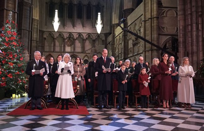 the royal family inside westminster abbey for their 2022 carol concert