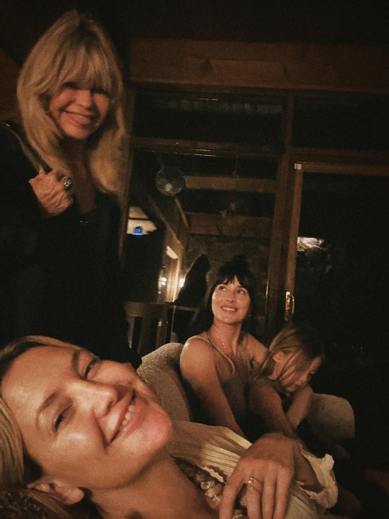 Goldie Hawn, Kate Hudson, Dakota Johnson and Rani Rose Fujikawa in a photo from Goldie's Colorado ranch, shared on Instagram