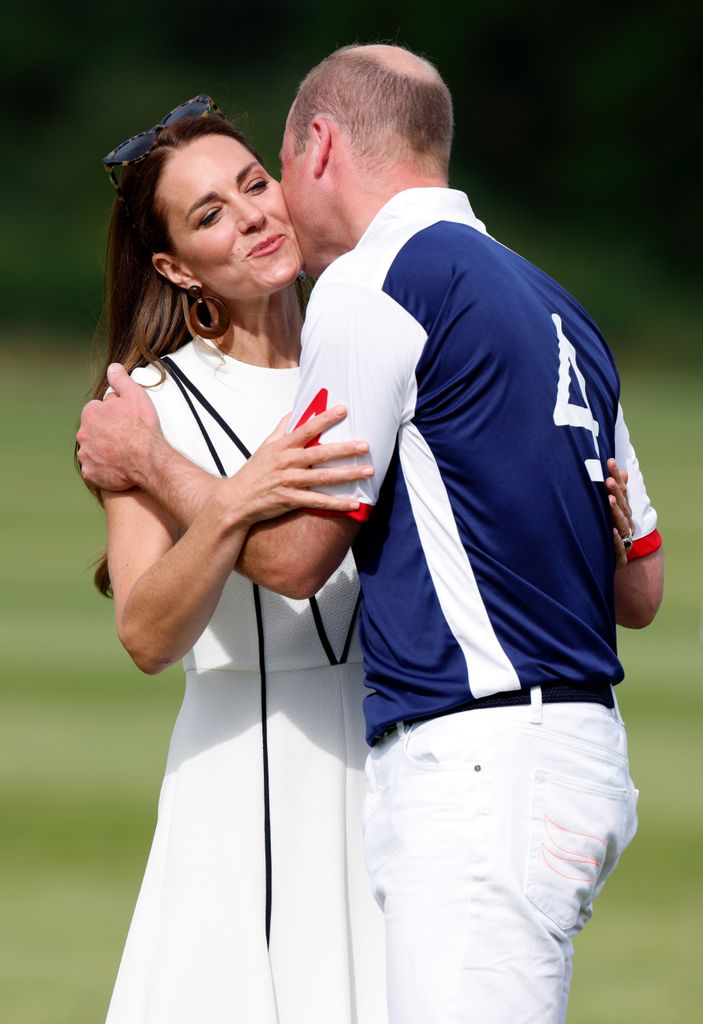William and Kate kiss at the polo 2022
