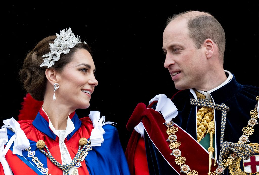 Prince William and Kate middleton look at each other