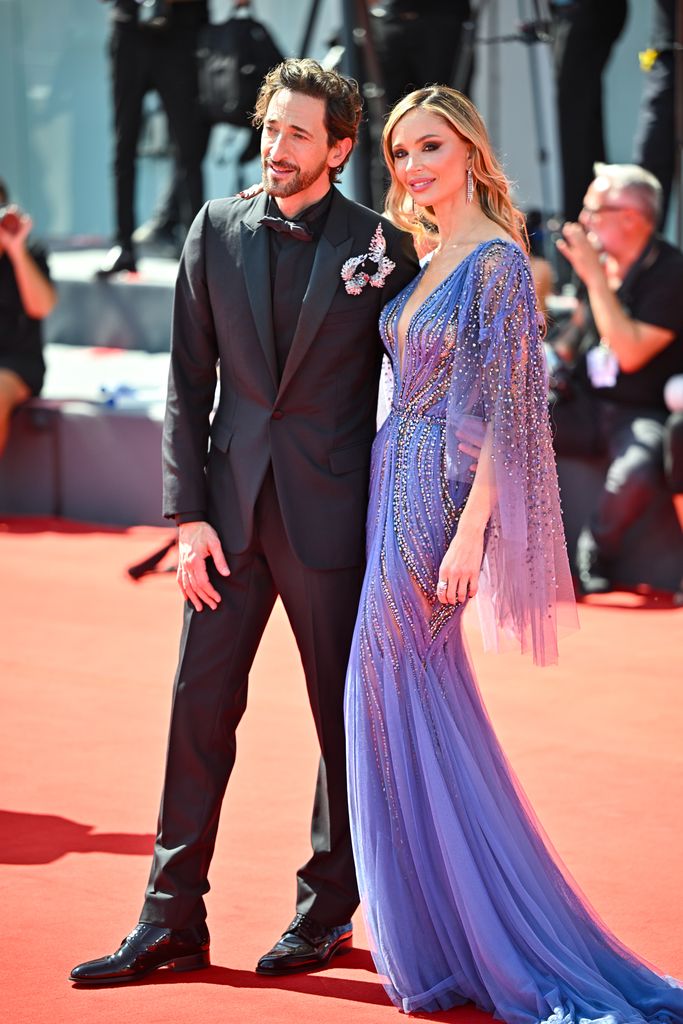 drien Brody, Georgina Chapman attend the "The Brutalist" red carpet during the 81st Venice International Film Festival on September 01, 2024 in Venice, Italy.