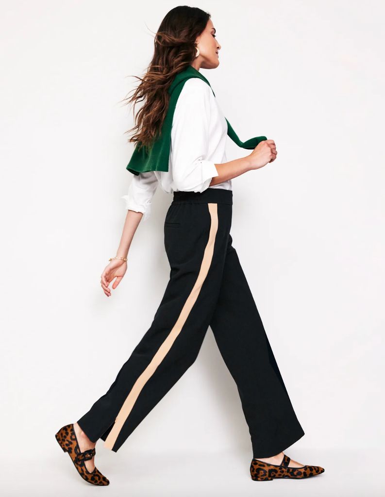 Boden Pull On Side Stripe Trousers