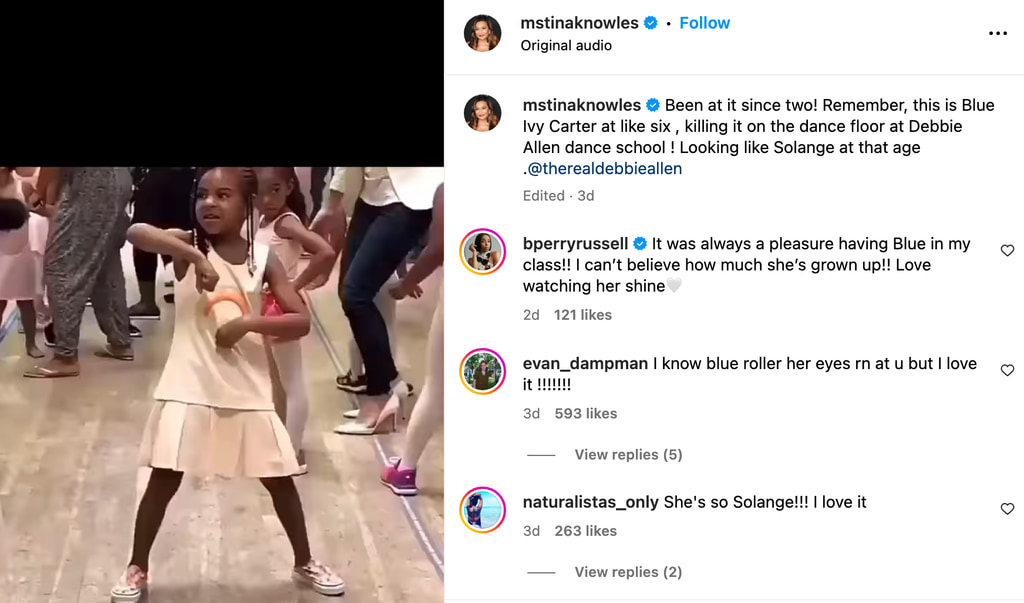 Blue Ivy's dance teacher spoke out after an old video of the pre-teen dancing was posted by proud grandmother Tina Knowles 