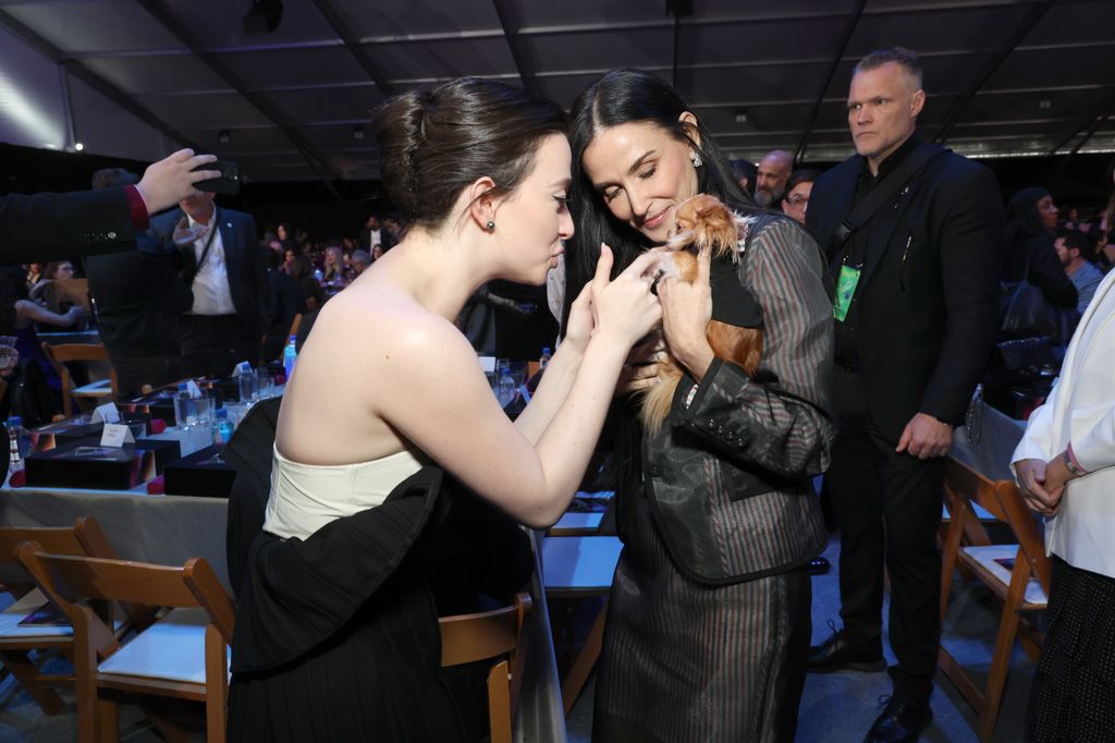 Mikey Madison and Demi Moore attend the 2025 Film Independent Spirit Awards on February 22, 2025 in Santa Monica, California