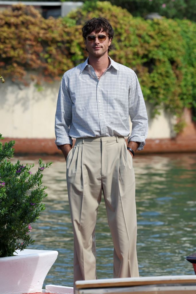 Jacob Elordi arrives at Hotel Excelsior during the 82nd Venice International Film Festival on August 29, 2025 in Venice, Italy. (Photo by Pascal Le Segretain/Getty Images)
