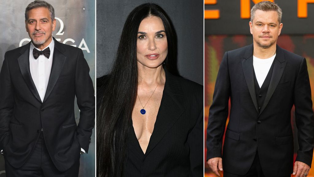 Split image of George Clooney, Demi Moore and Matt Damon