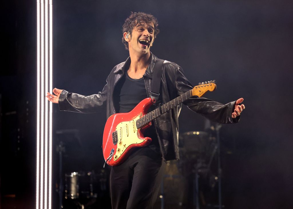 Matty Healy of The 1975 performs live on the main stage during day two of Reading Festival 2023 at Richfield Avenue