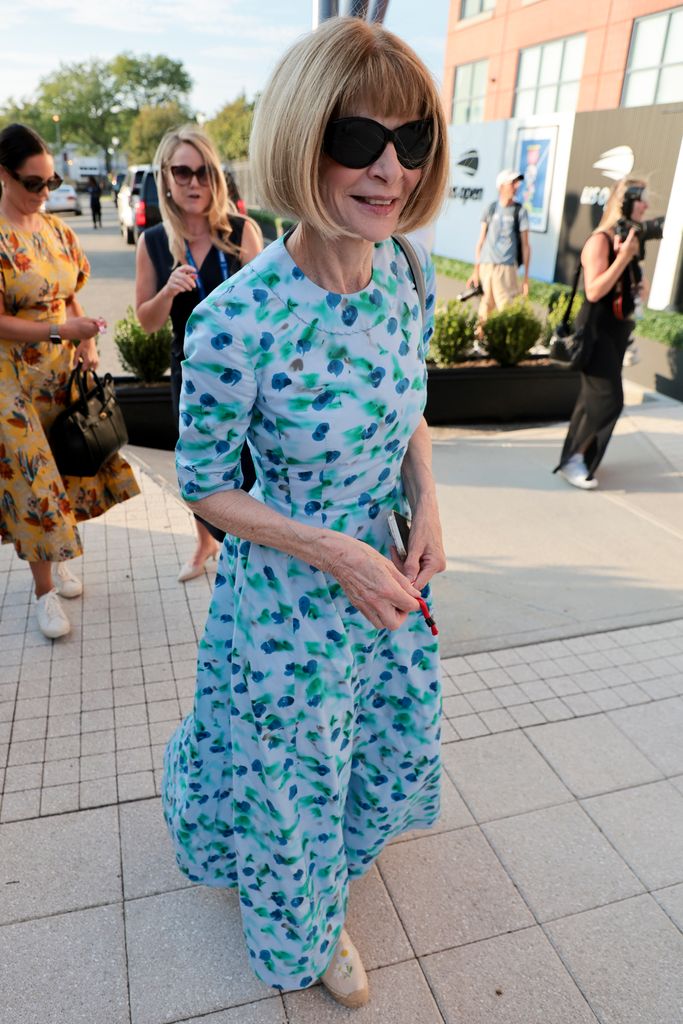 Anna Wintour attends day three of the 2024 US Open Tennis Championships at the USTA Billie Jean King Tennis Center on August 28, 2024 in Flushing Meadows, Queens, New York City. (Photo by Jean Catuffe/GC Images)