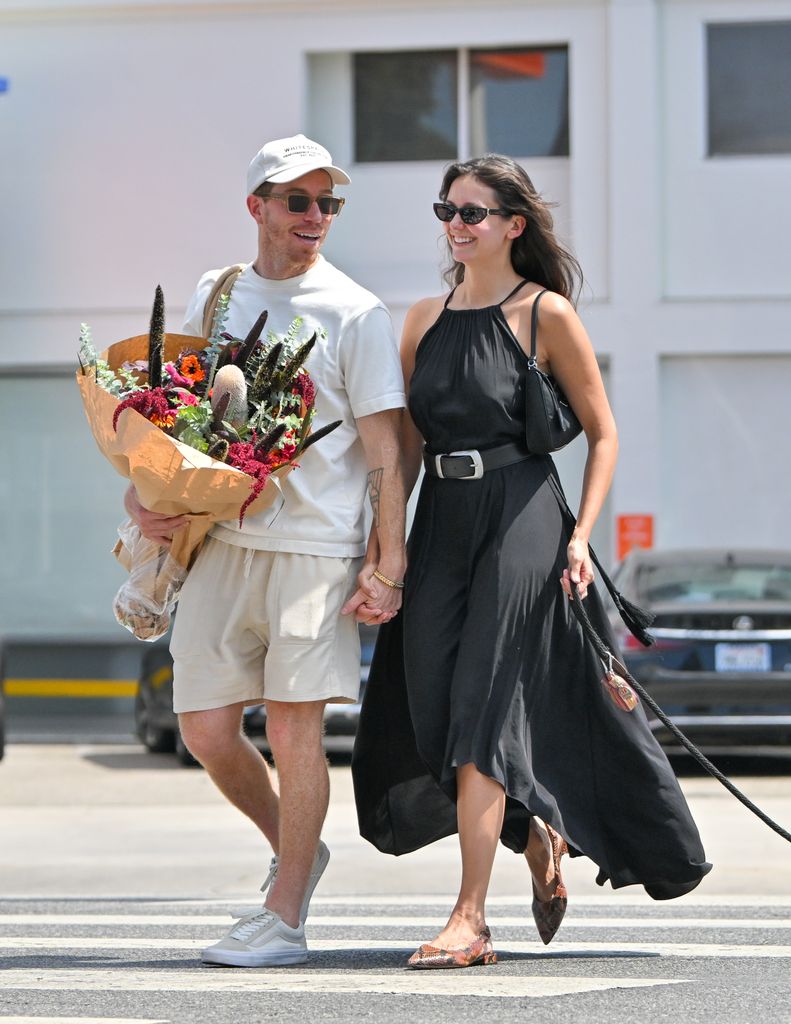 Shaun White and Nina Dobrev are seen on August 24, 2025 in Los Angeles, California