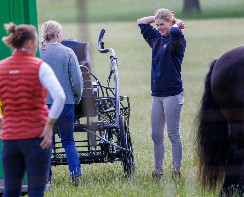 Lady Louise smiles at Duchess Sophie