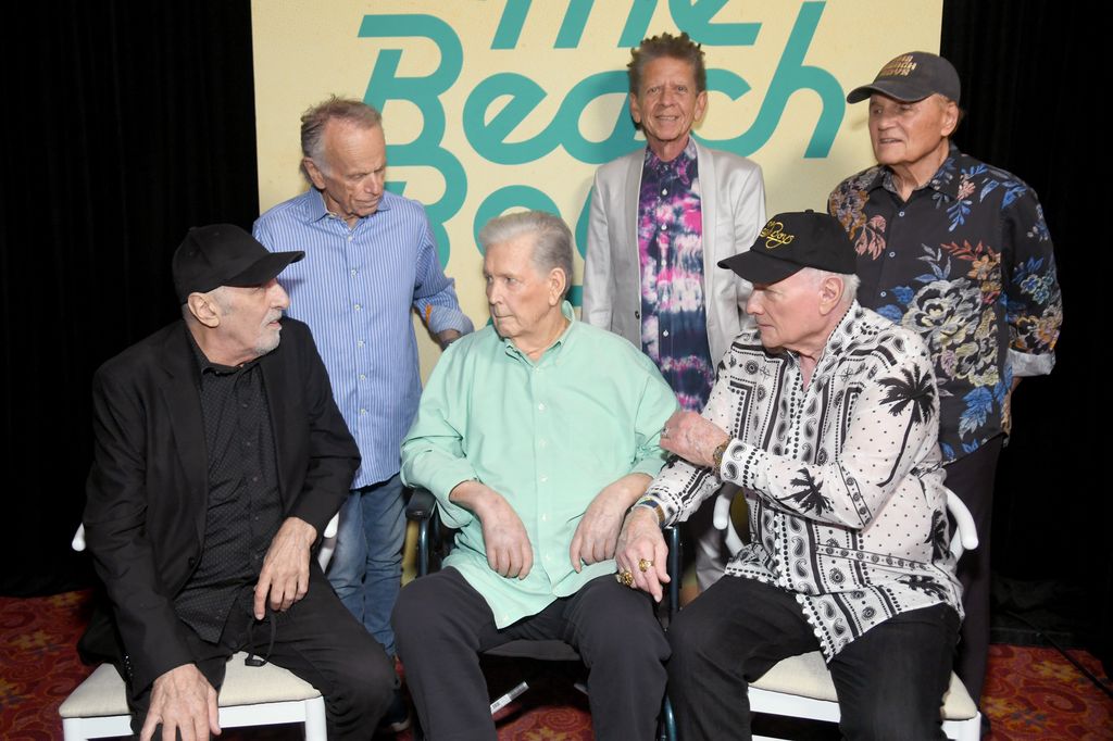 David Marks, Al Jardine, Brian Wilson, Blondie Chaplin, Mike Love and Bruce Johnston attend the world premiere of Disney+ documentary "The Beach Boys" at the TLC Chinese Theatre in Hollywood, California on May 21, 2024.