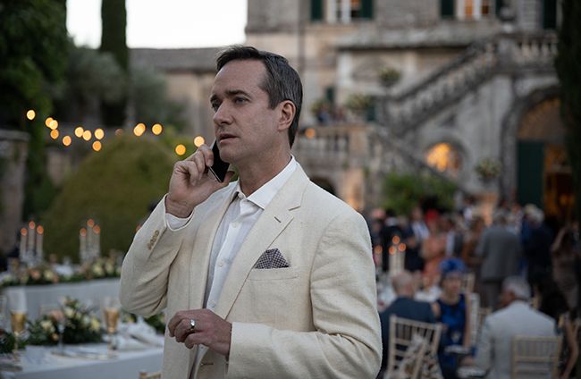 Tom Wambsgans on the phone in Italy in Succession season 3