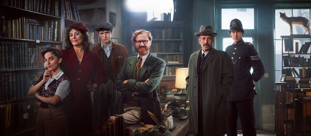 Nora (Buket Komur), Trottie (Polly Walker), Jack (Connor Finch), Gabriel Book (Mark Gatiss), Inspector Bliss (Elliot Levey) and Sergeant Morris (Blake Harrison)