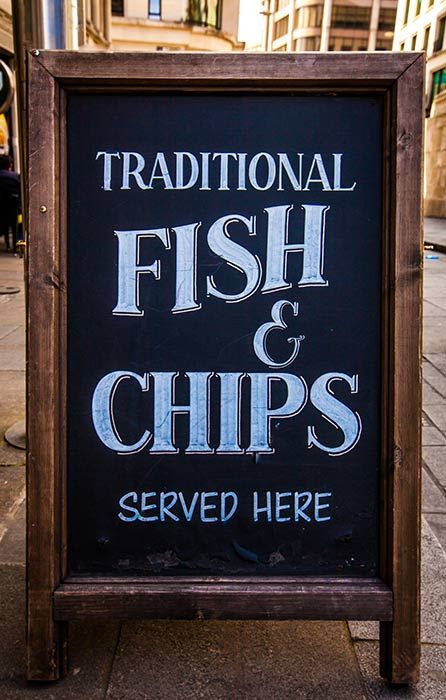 fish and chips sign