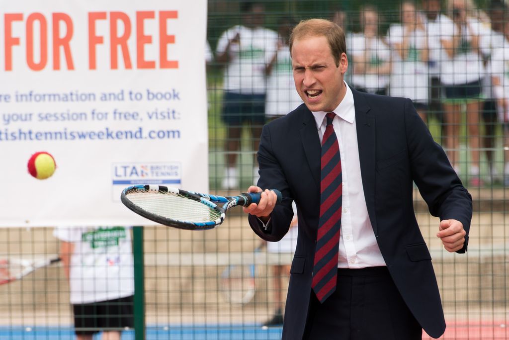 Prince William playing tennis