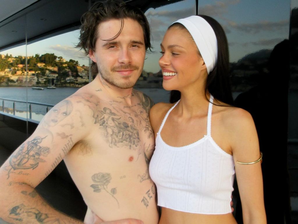 Nicola and Brooklyn on the Peltz's yacht 