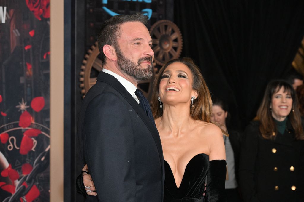 US actress Jennifer Lopez (R) and US actor Ben Affleck attend Amazon's "This is Me... Now: A Love Story" premiere at the Dolby theatre in Hollywood, California, February 13, 2024. (Photo by Robyn Beck / AFP) (Photo by ROBYN BECK/AFP via Getty Images)