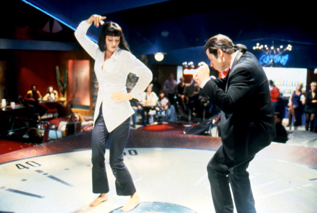 Vince Vega and Mia Wallace in pulp fiction