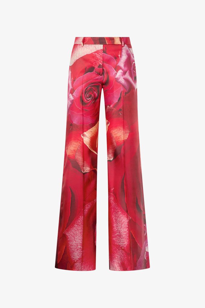 Rose-Print Pants