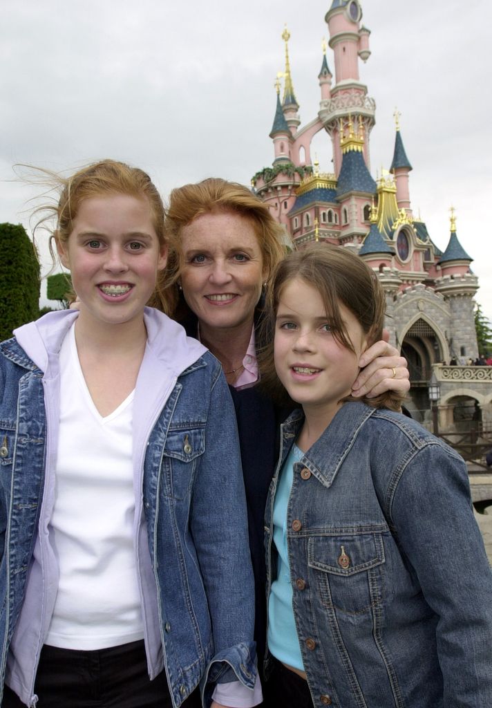 The Duchess of York with Princess Beatrice (left) and Princess Eugenie, who celebrated her 11th birthday at Disneyland in Paris
