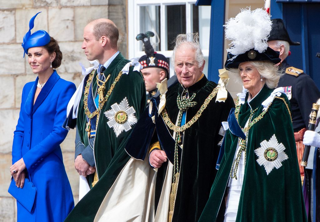 William, Kate, Charles and Camilla at Scottish coronation