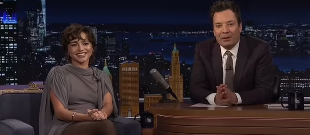 Isabela Merced and Jimmy Fallon on The Tonight Show