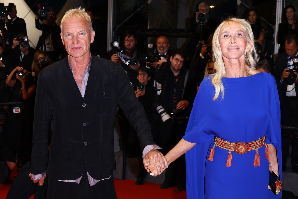 sting trudie styler holding hands cannes film festival 2024
