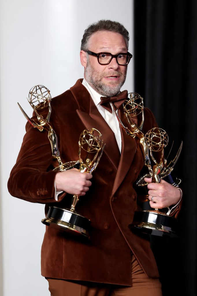 Seth Rogen, winner of Lead Actor in a Comedy Series, Outstanding Comedy Series, Outstanding Writing For a Comedy Series and more, poses in the press room 