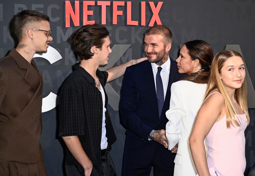 Victoria Beckham and Harper Beckham at Netflix launch